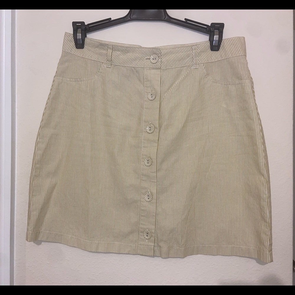 Yellow and White Striped Skirt